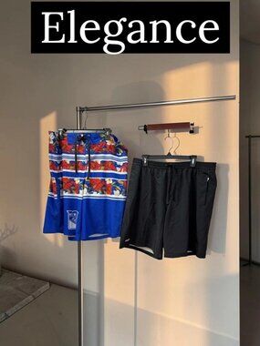 NY Rangers, Men, 2 Summer Shorts $16 Each, Black, Blue, Size 36, Pockets.!